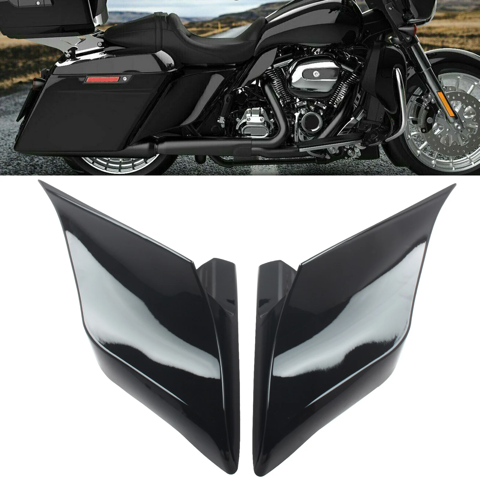 Motorcycle Extended Stretched Side Covers Panel For Harley 2014-2023 Road King Electra Glide Advanblack 4.5