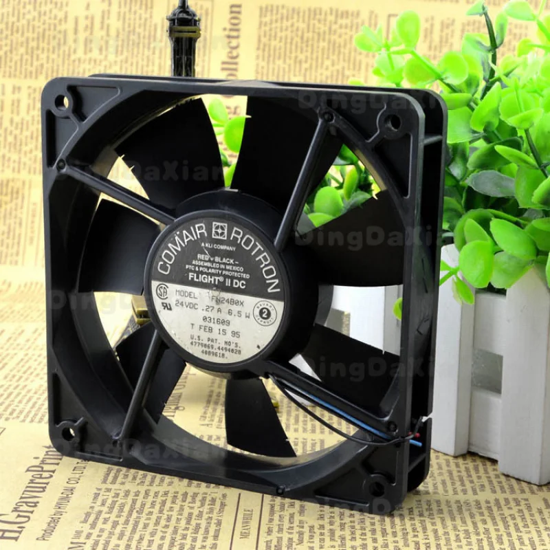 D 1 pcs Double Ball Cooling Fan For COMAIR ROTRON FT24B0X 12025 24V 0.27A 12CM