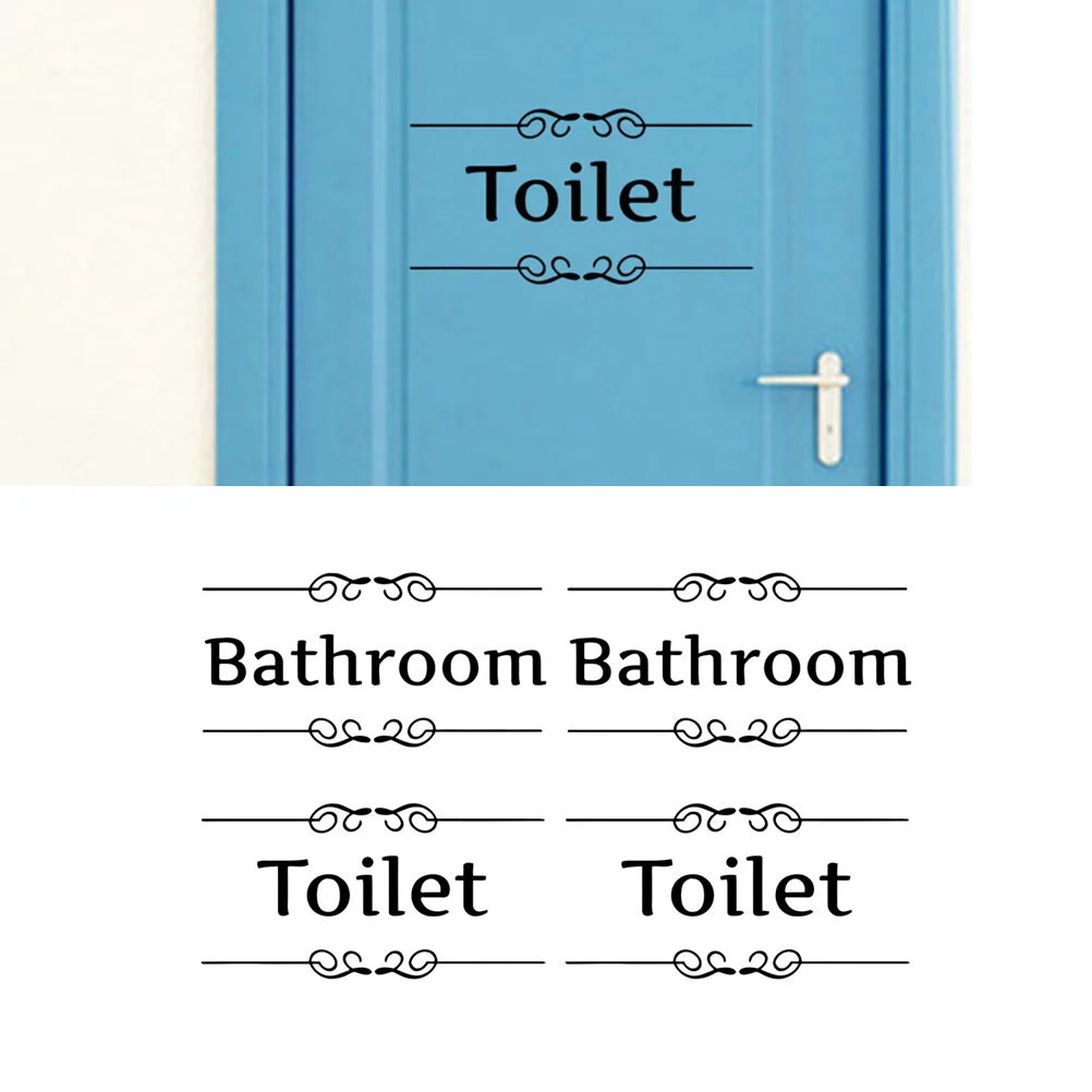 

4 Pcs Toilet Sticker Decal Paper Stickers for Restroom Earth Tones Bathroom Wall
