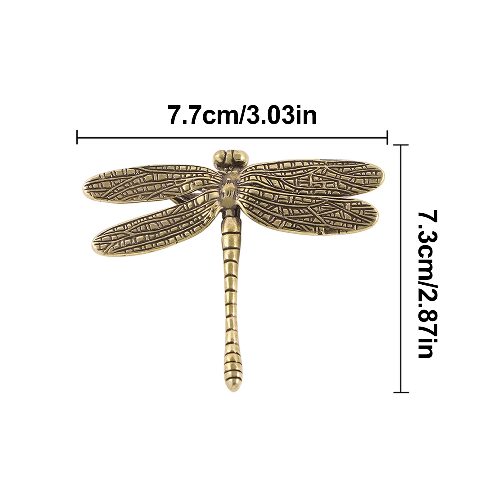 اليعسوب/فراشة على شكل خزانة تسحب النمط الصيني الجديد النحاس الذهب الأثاث مقابض درج خزانة الباب سحب الزخرفية #6