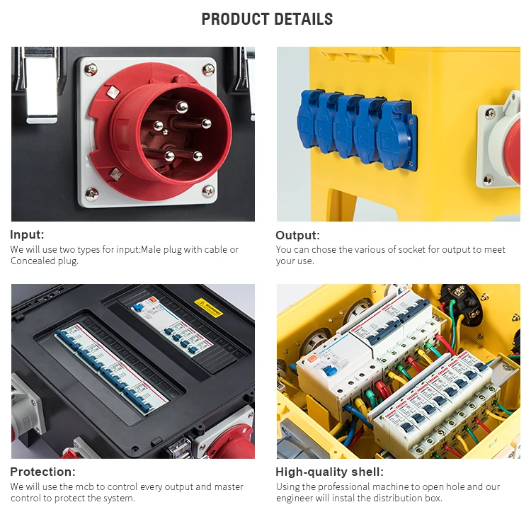 ABS/PC Power Distribution Board Customized IP44 Floor Socket Box