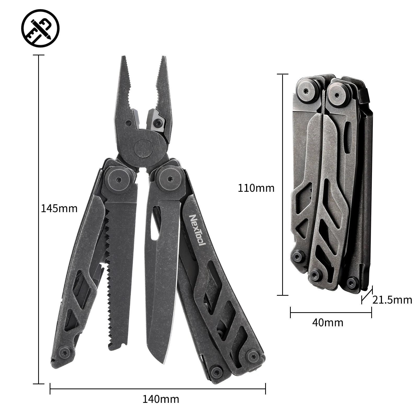 Imagem -04 - Nextool-kit Multitool Bolso com Chave de Fenda Faca Dobrável Faca Dobrável Sobrevivência ao ar Livre Ferramentas Edc Camping