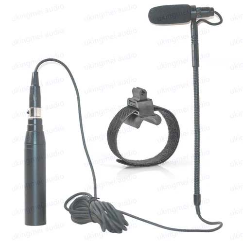 Imagen 2 del producto Micrófono de instrumento musical para clarinete, Compatible con transmisor AKG Bodypack, microopótamo de cuello de cisne con abrazadera para clarinete de flauta