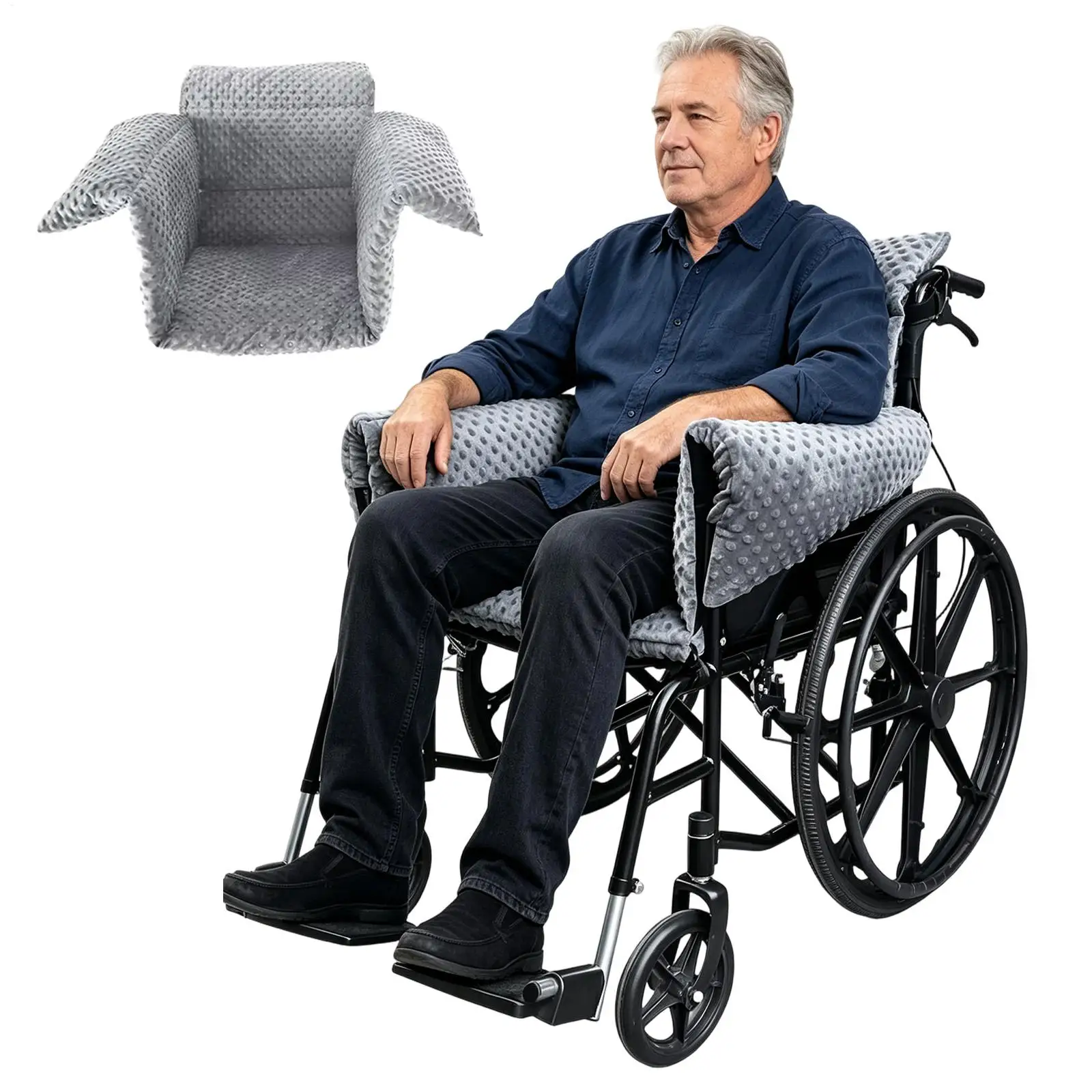 Seat Cushion For Wheelchair Non-Slip Ergonomic Relief Spine Support Wheelchair Seat Support Back Pad For Grandma Mom Men Dad