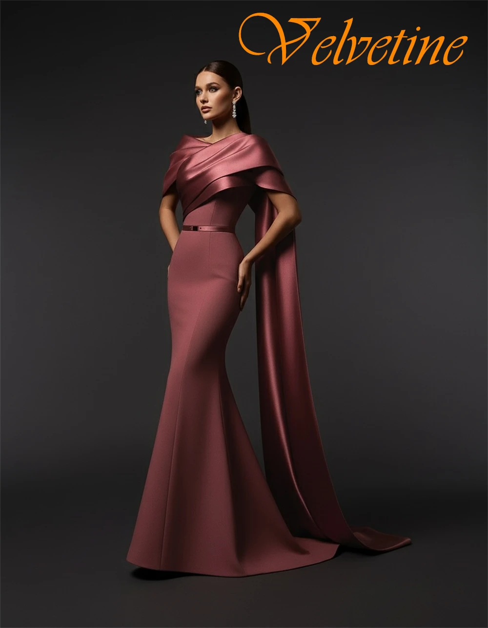 تخصيص رشيقة الساتان قارب الرقبة مساء اللباس رائعة حورية البحر فساتين حفلة موسيقية حساسة قطار الاجتياح فساتين المناسبات الخاصة