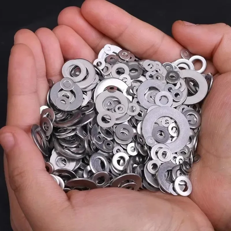 180-684Pcs Stainless Steel Washer Assortment Kits Metal Screw Flat Washers Rings Plain Gaskets Fasteners for Screws Bolts M2-M12