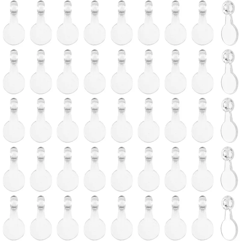 400 Pcs Glue On Pendant Bails Flat Round Acrylic Transparent Cabochon Pendants Flat Pad Pendants Charms for Craft Jewelry Making