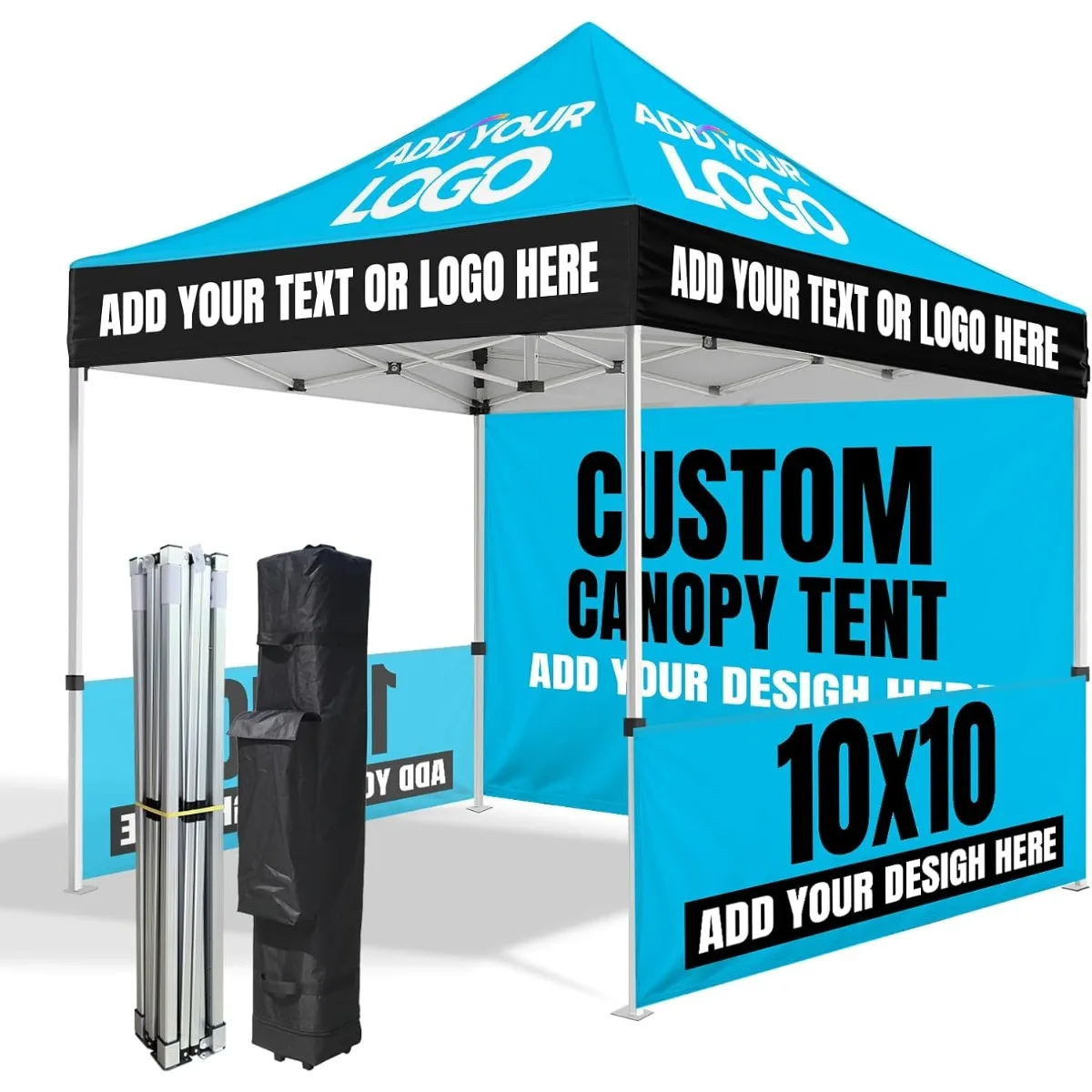 Custom 10x10 Canopy Tent with Logo Personalized Pop Up Vendor Tent for Trade Show Market Outdoor Events