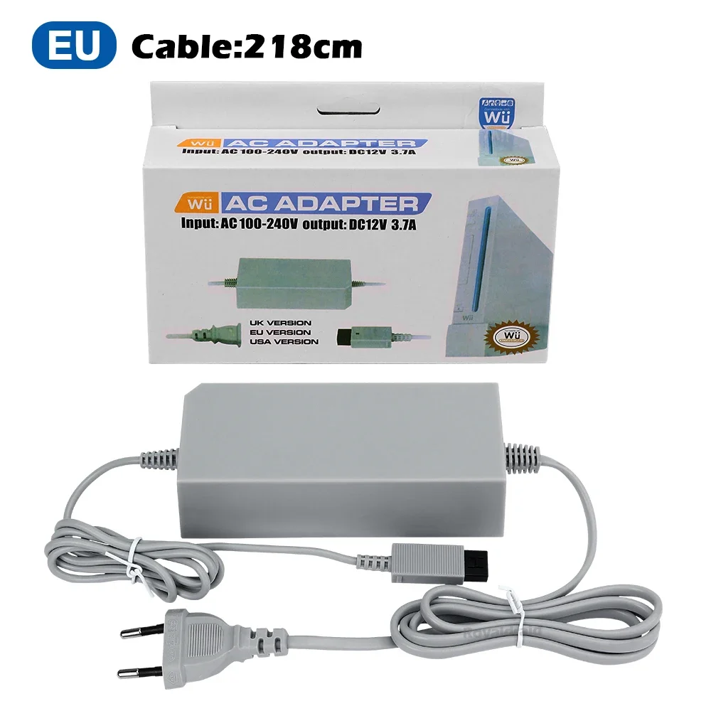 Wiiゲーム機用ACアダプター 新品 100-240V 12V 3.7A 家庭用壁掛け電源
