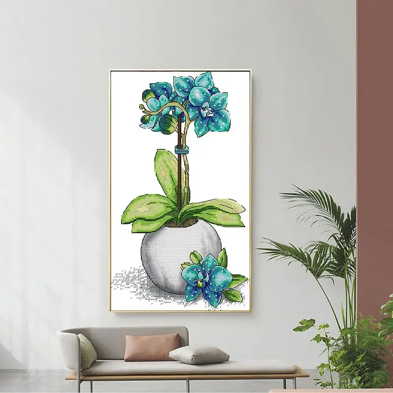 Orchidee Joy Sunday Modello floreale Kit punto croce Aida 14CT 16CT 11CT Contati tessuti di tela timbrati Ricamo fai da te Decorazioni per la casa