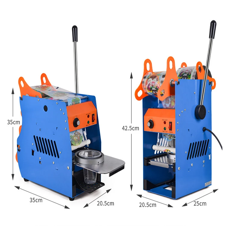 آلة ختم أكواب السيارة الكهربائية، وتعبئة فناجين شاي الحليب في أكواب بلاستيكية