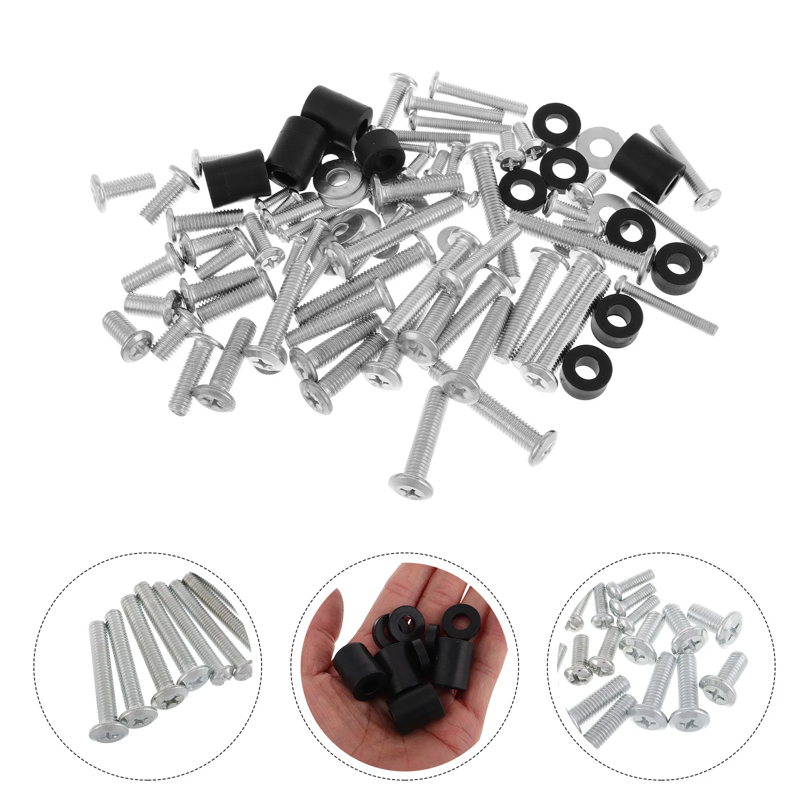 

Wall Mount Screw Kit Heavy Duty Shelf Brackets Monitor Mounting Hardware Complete Set Black Plastic Sturdy Metal Design