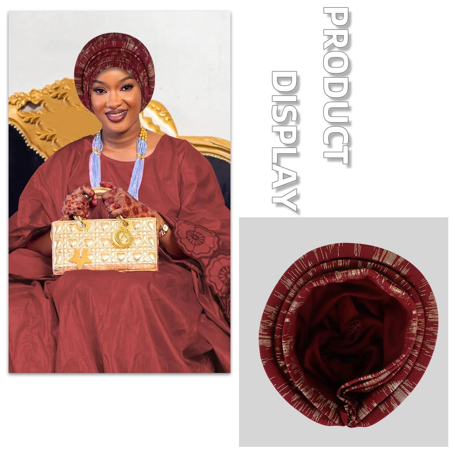 Elegant African Headtie Turban Already Made Women's Auto Gele Female Head Wraps Nigeria Head Ties Wedding Party Headgear