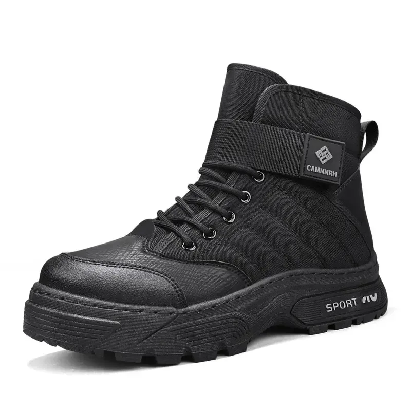 

2026 Snow Boots for Men Casual Winter Shoes Platform Non-slip Warm Fur Ankle Boots Plush Combat Outdoor Hiking Motorcycle Boots