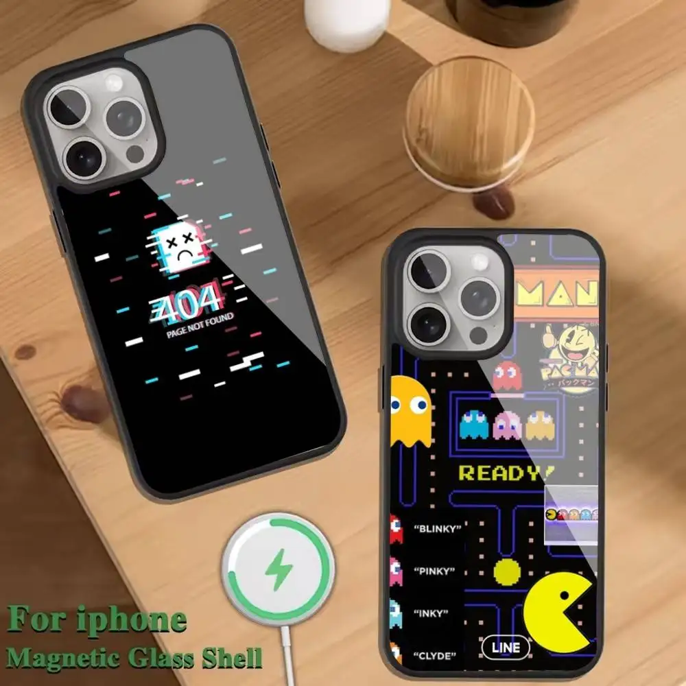 

Game P-Pac-M-ManS ES Phone Case For Magnetic Wireless Charge Cover For iphone 16 15 14 13 12 11 Pro Max Plus Coque