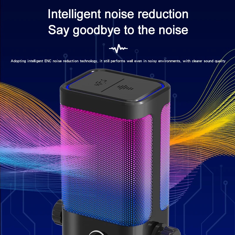 ميكروفون مكثف M7 USB مناسب للكمبيوتر الشخصي وMac وPS4 وPS5 وRGB ميكروفون الكمبيوتر للتسجيل/البث/الألعاب/الكتم الصوت والضوضاء #4