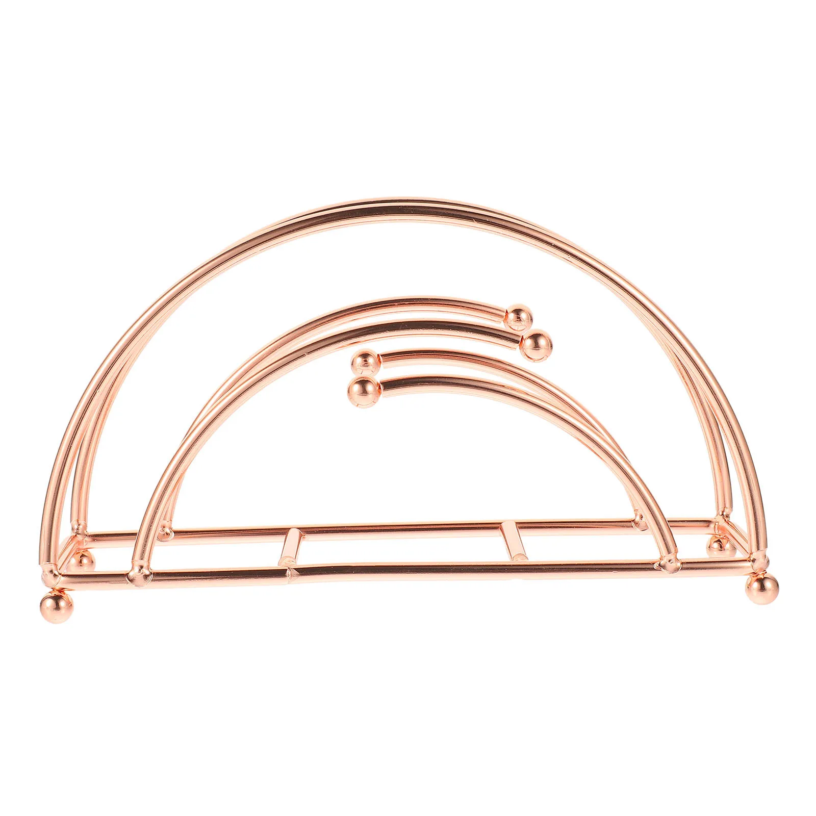 

Hollow Semicircle Metal Napkin Holder Iron Art Tabletop Decorative Stand for Kitchen Dining Room Paper Organizer Space Saving