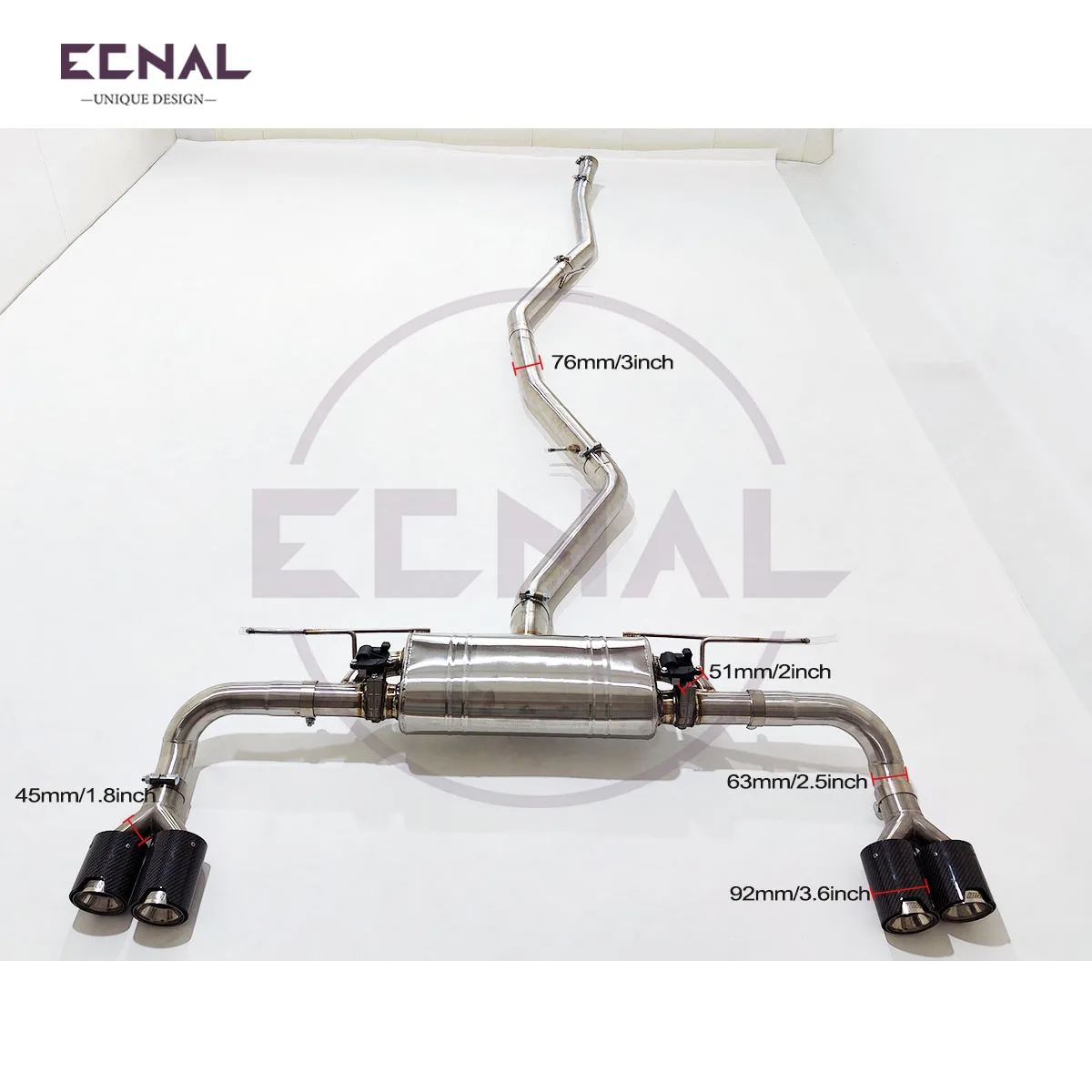 

Выхлопная система Ecnal Catback с клапаном для BMW F15 F16 X5 X6 N55 3.0T, высококачественная спортивная выхлопная система из нержавеющей стали SS304 с глушителем и клапаном