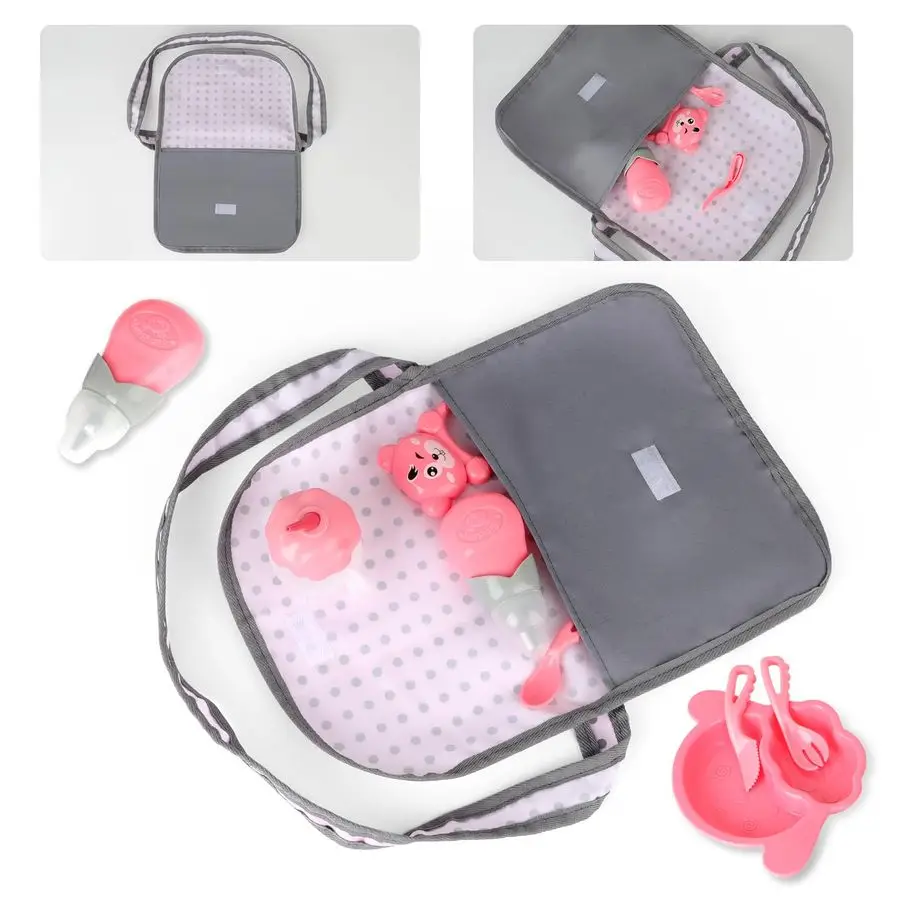 عربة أطفال لعربة الأطفال وسرير أطفال وحضانة لعب الأدوار مع ملحقات وبساط لعب، وسرير سفر، عربة أطفال قابلة للطي أ #6