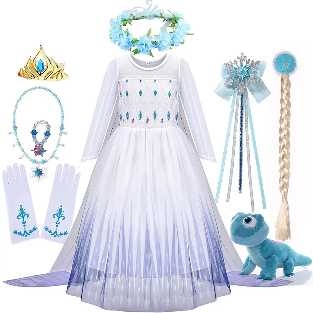 princess dress up frozen The Frozen Snowflake Queen Costume Dress  Luxury Kids Costume by Teresita Orillac L (9-10 years)