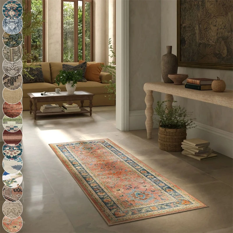 

Multi Size Anti Slip Living Room Bedroom Carpet Absorbent Washable American Retro Style Kitchen Anti Fouling Floor Mat Alfombra