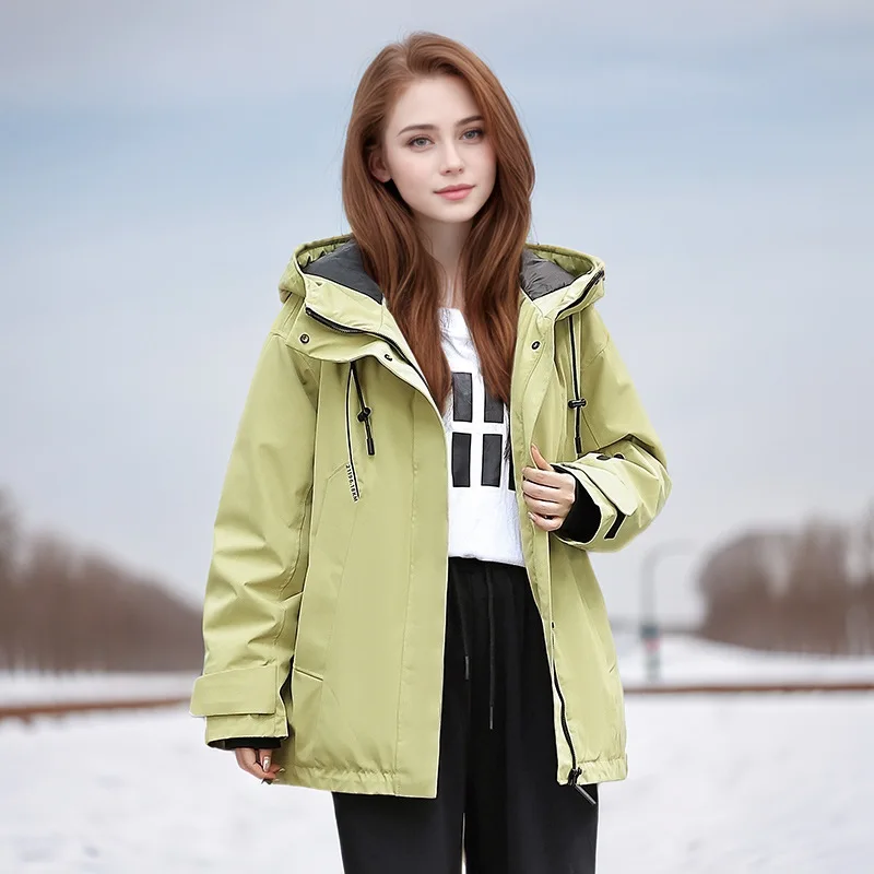 

Зимняя женская куртка-парка, однотонная куртка на молнии с завязками и карманами, женское стеганое пальто, минималистичная ветровка, пальто для пары