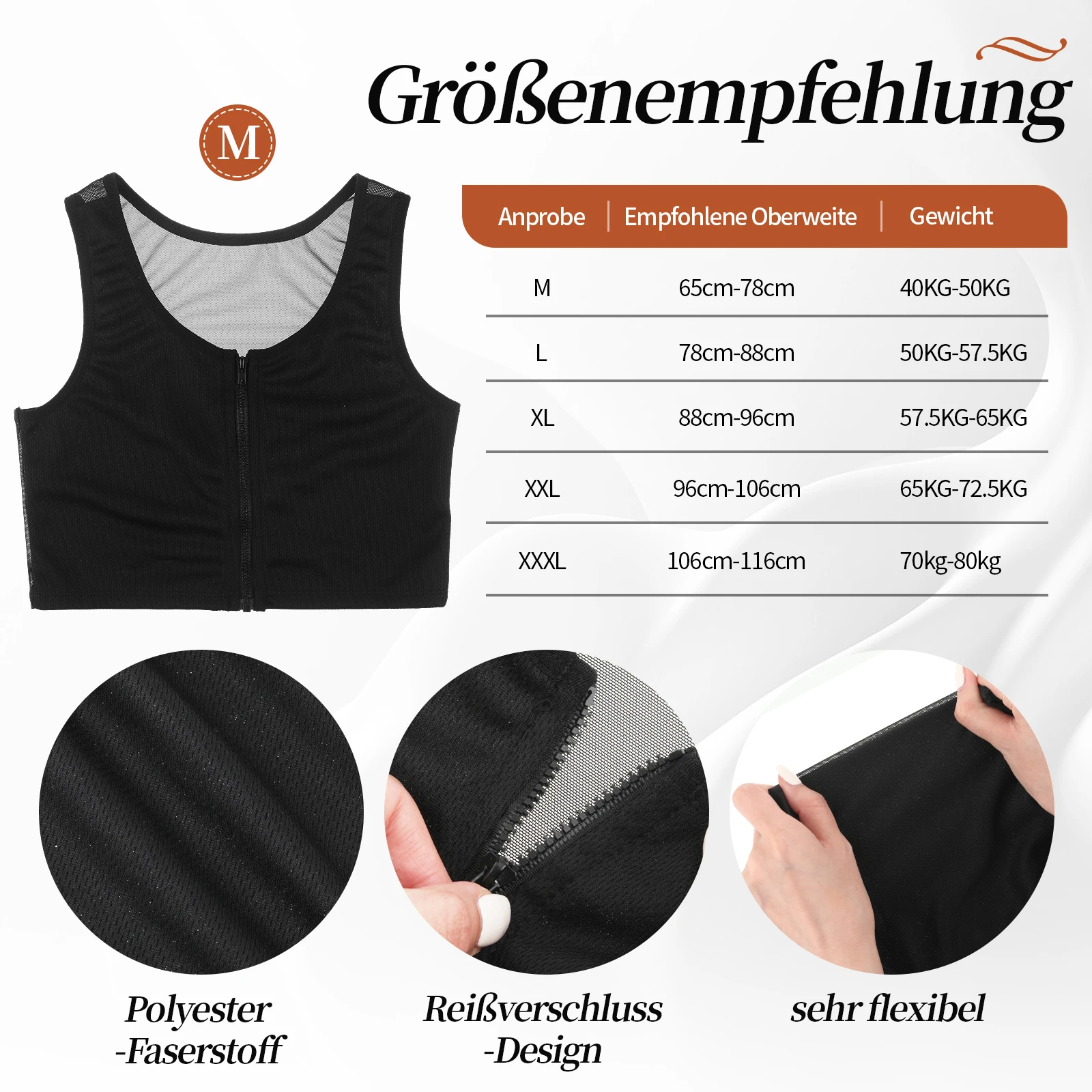 Tank Top Tomboy Breast Shaper Vest Binder Sports Underwear Strengthen Reinforced Short Corset Clothing Women White M