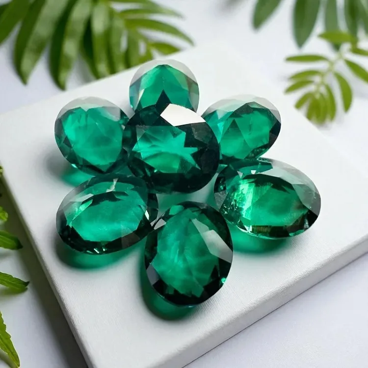

Lab Grown Zambian Emerald- Hydrothermal, Hand-Cut, Oval Cut Loose Gemstone With AGL Certificate For Jewelry Diy Making