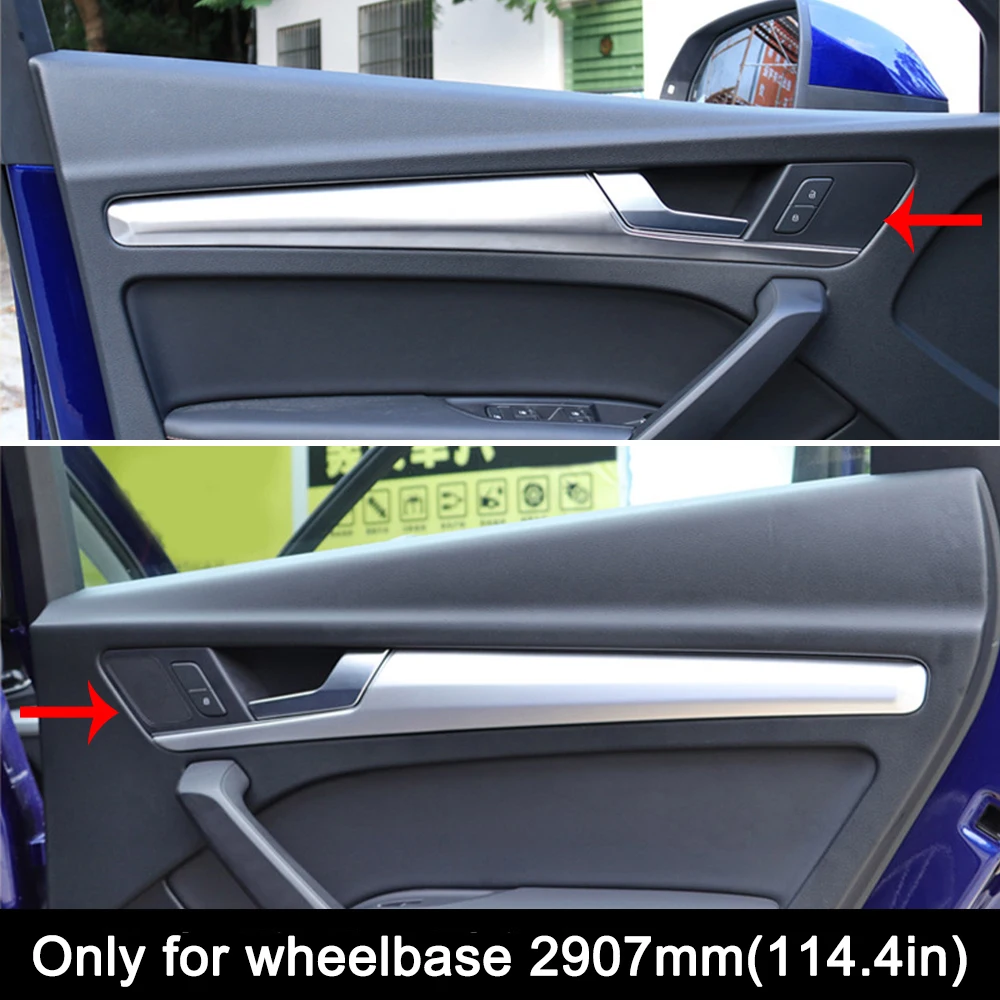 

For Audi Q5L FY 2018 2020 2021 Car Styling Inner Door Handle Panel Sticker Trims Cover Long Body ABS Auto Interior Accessories