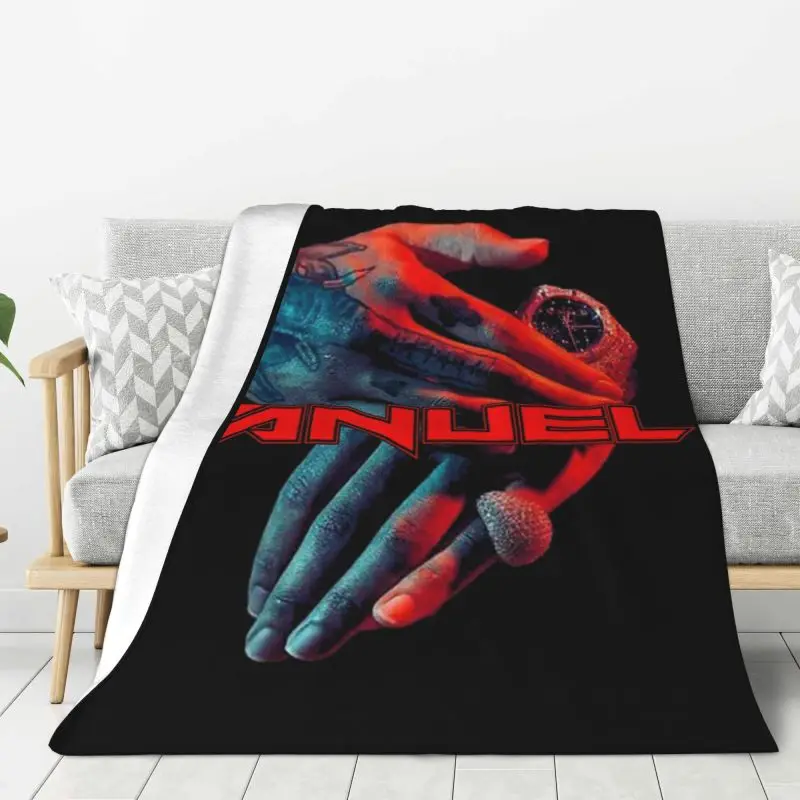 Custom Anuel AA Rapper Blankets Warm Flannel Throw Blanket for Bedding Couch Bedspread