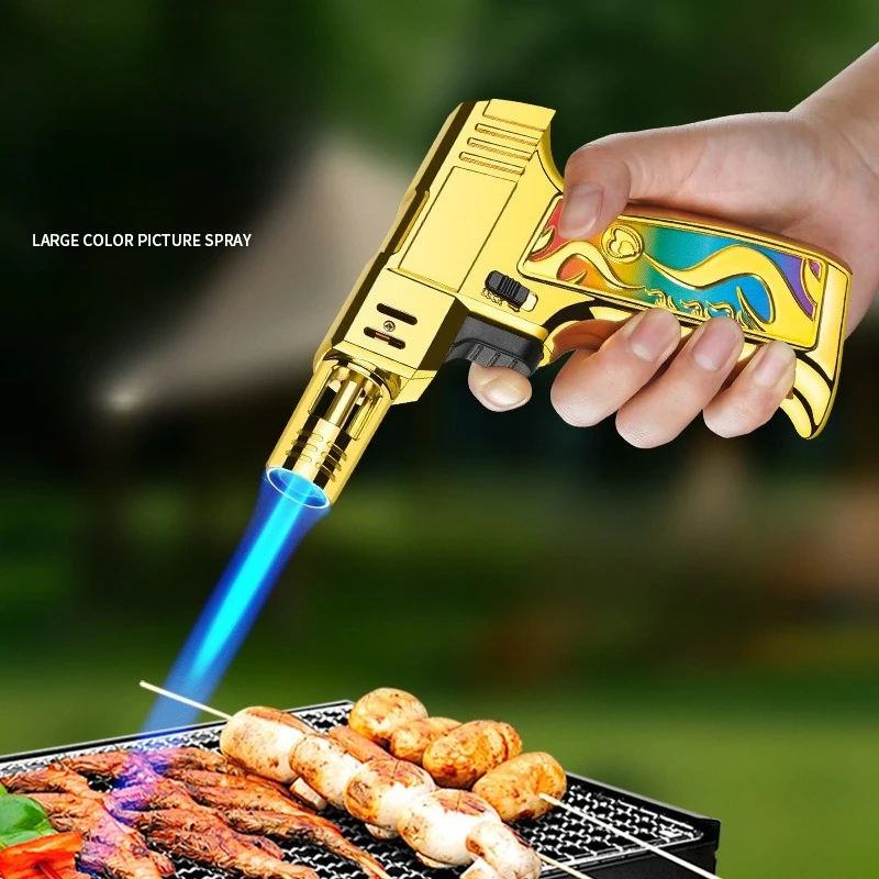 Encendedor inflable a prueba de viento, moderno y elegante, especialmente diseñado para cigarros de fuego directo y de alta temperatura, barbacoa al aire libre