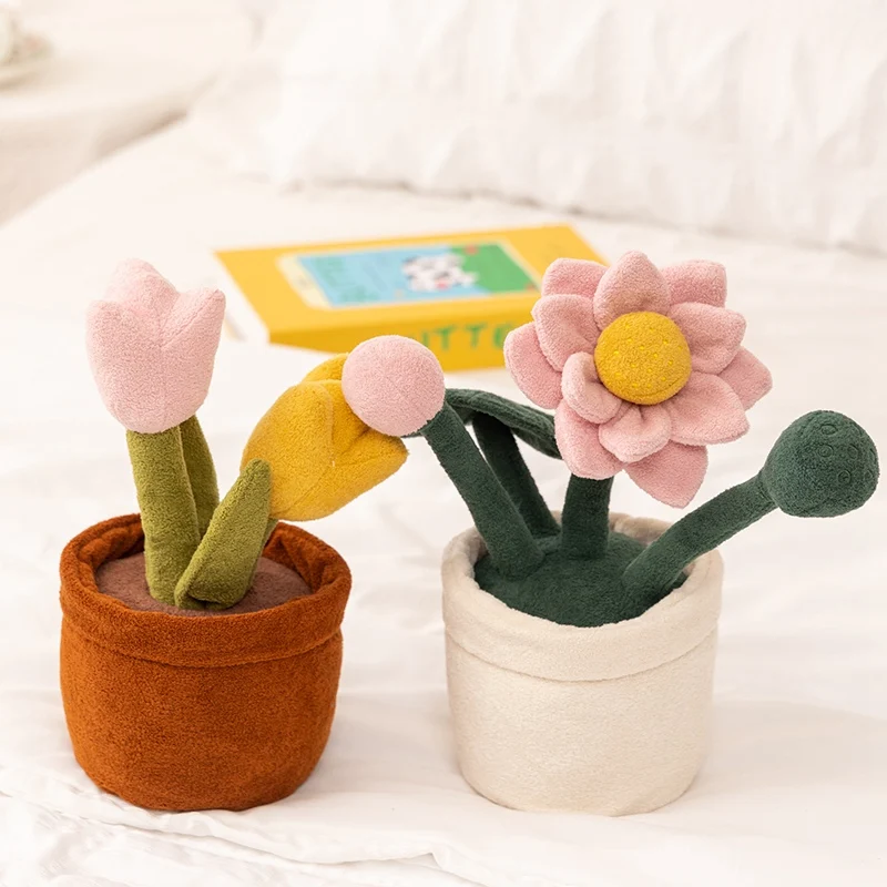 Bouquet de fleurs mignon, Animal en peluche pour Grilfriend, femme, mère, plante, cadeau pour saint-valentin, remise de diplôme, anniversaire, noël