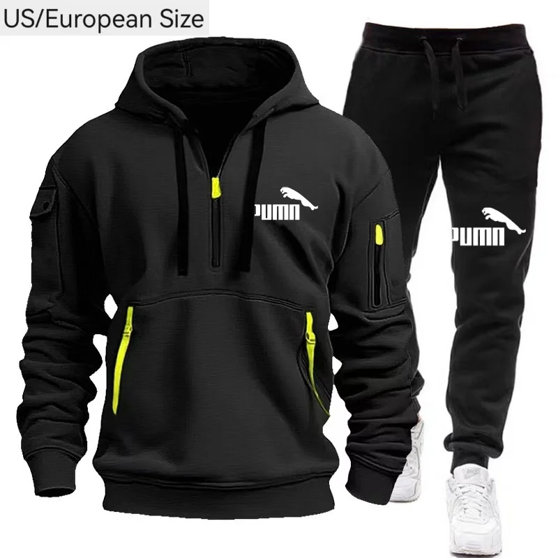 2024 set di tute da uomo Casual in pile caldo felpe con cappuccio pantaloni 2 pezzi Mens manica lunga tuta sportiva Pullover maschile felpe con