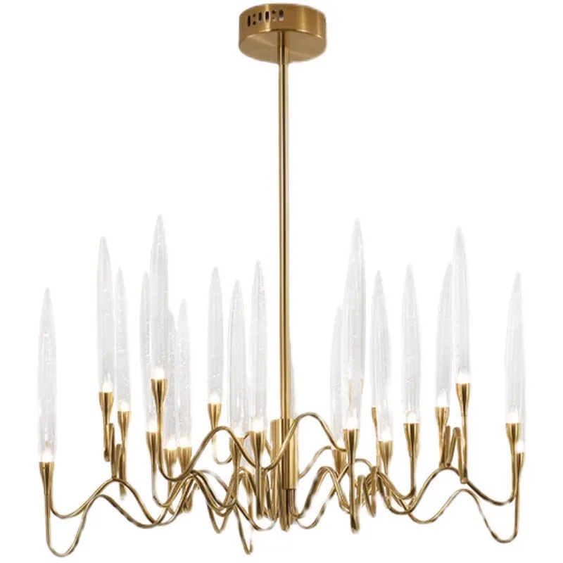 Imagem -06 - Nordic Gold Chandelier For Living Room Candle Chandeliers Crystal Lamp Villa Designer Sala de Jantar