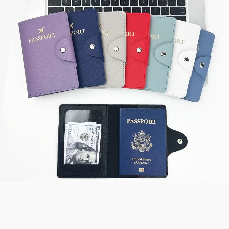 

Однотонный чехол для паспорта, держатель для карт, легкий модный дорожный аксессуар для путешествий, для пар, едящих в самолет