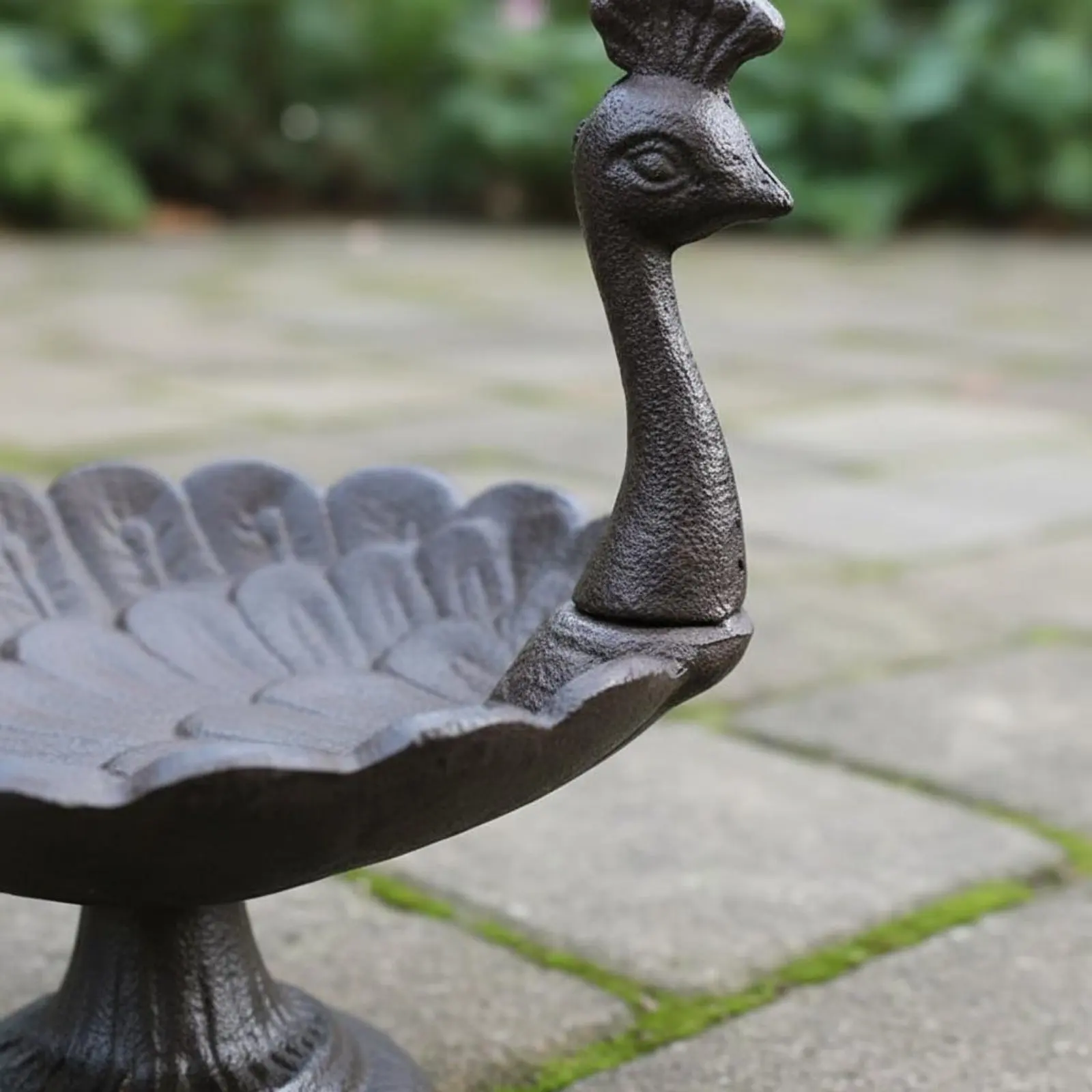 Vintage Flower Avian Feeder Stable Base Cast Metal Avian Bath Antique Design Birdbath No Assembly Required for Balcony