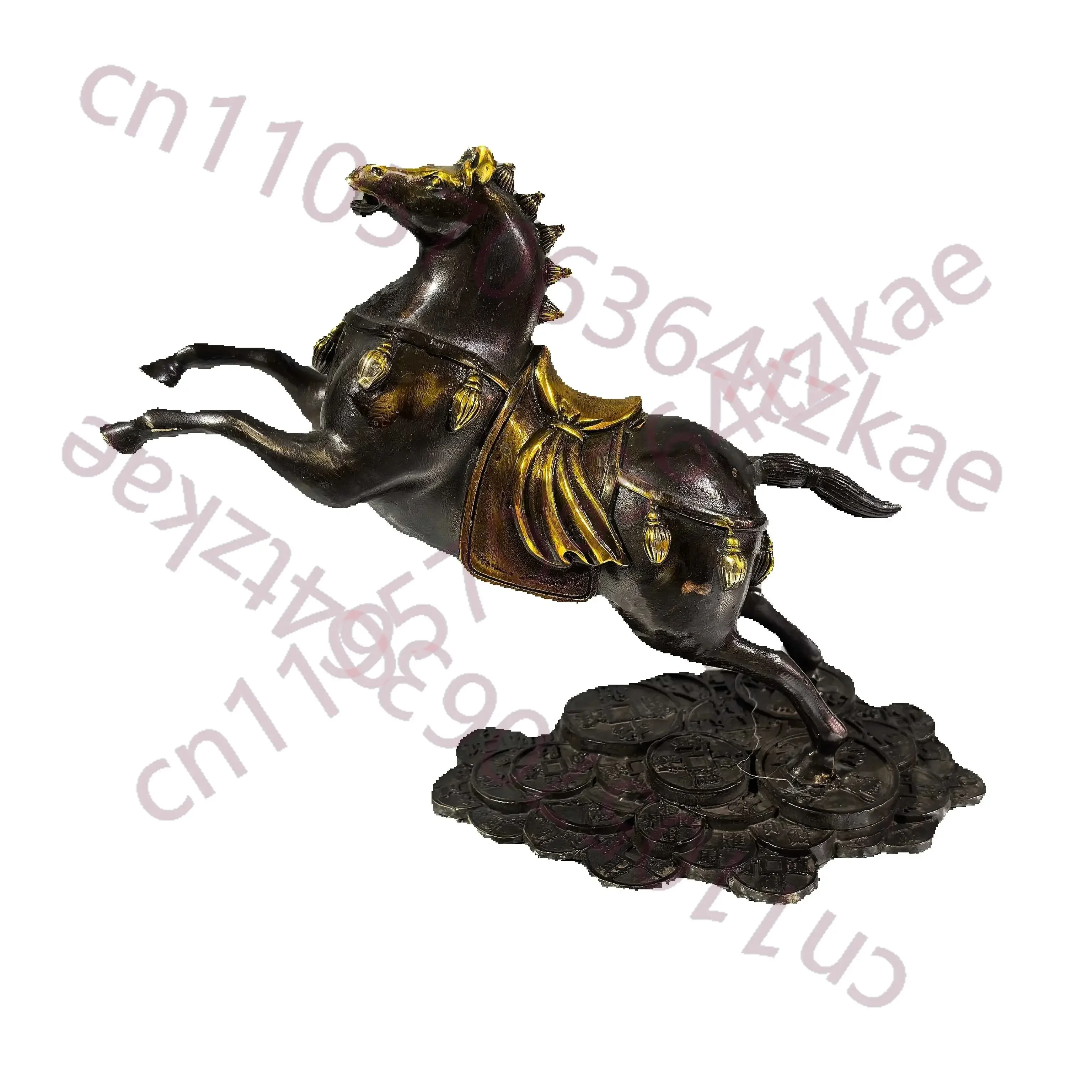 Chinese Folk Collection of Pure copper gilded flying horse ornament for home living room