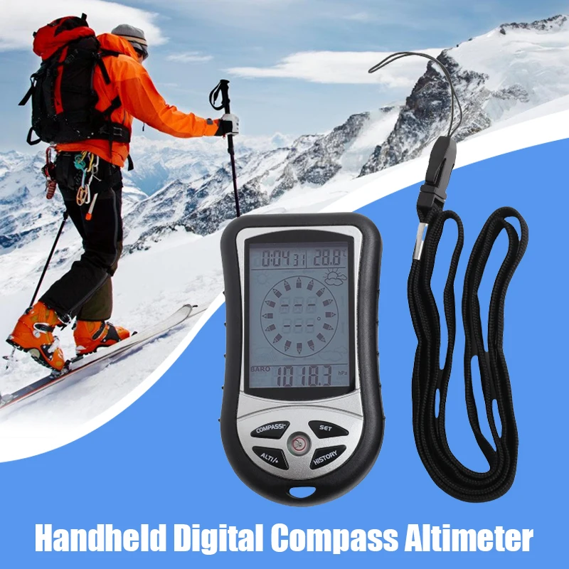 

6-in-1 Outdoor Multifunction Digital Meter Handheld Altimeter/Barometer/Compass/Thermometer for Hiking Camping Portable Design