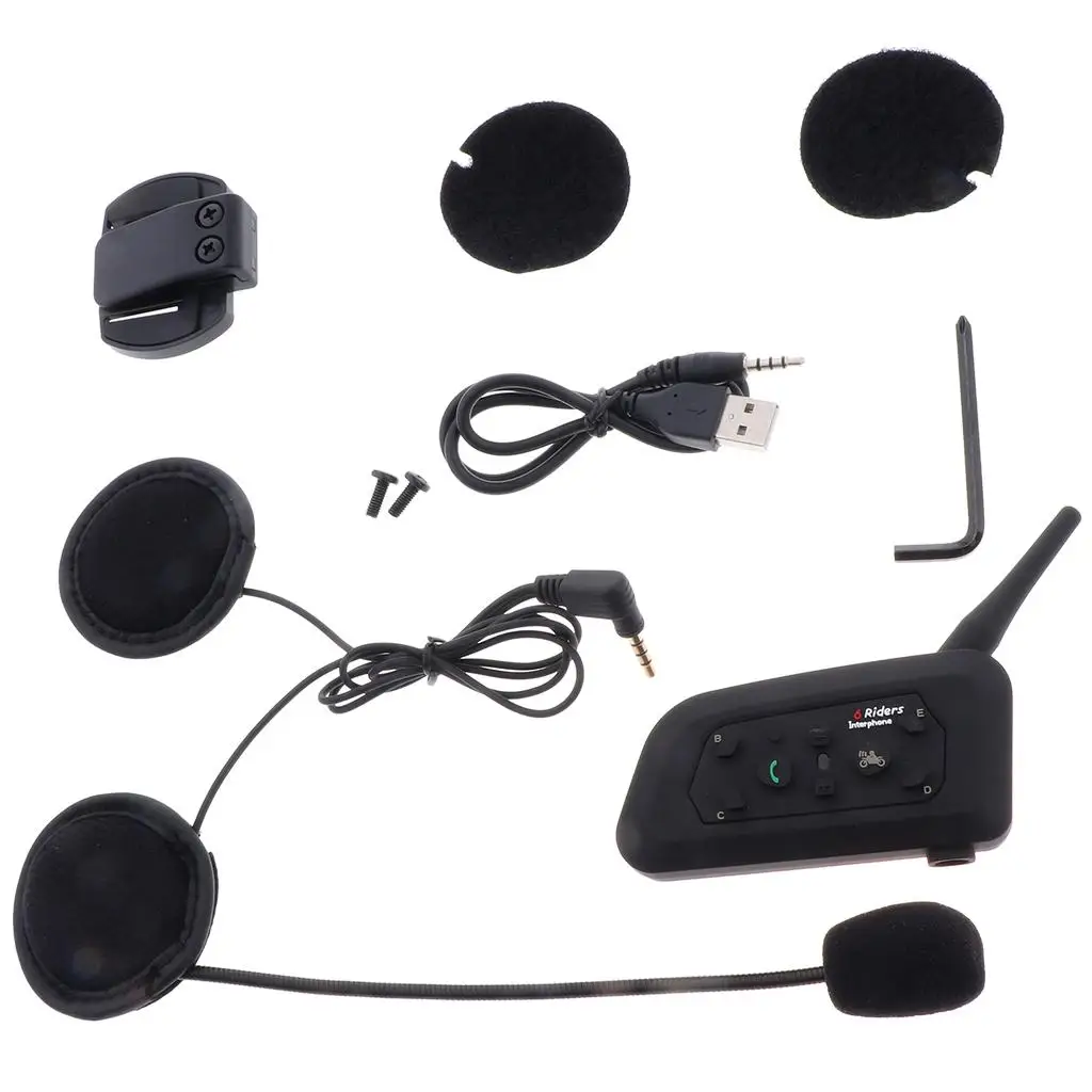 Motorbike Helmet Wireless Intercom Bluetooth Headset Two Way Communication Waterproof System for Riding Climbing Hiking