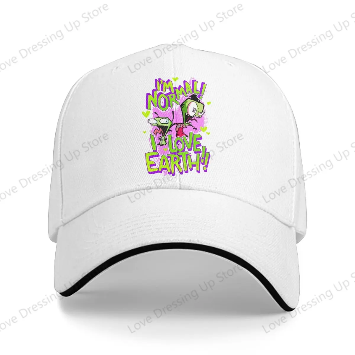 

New Men Women Baseball Caps Invader Zim & GIR I'm Normal I Love Earth Truck Driver Hat Running Hats