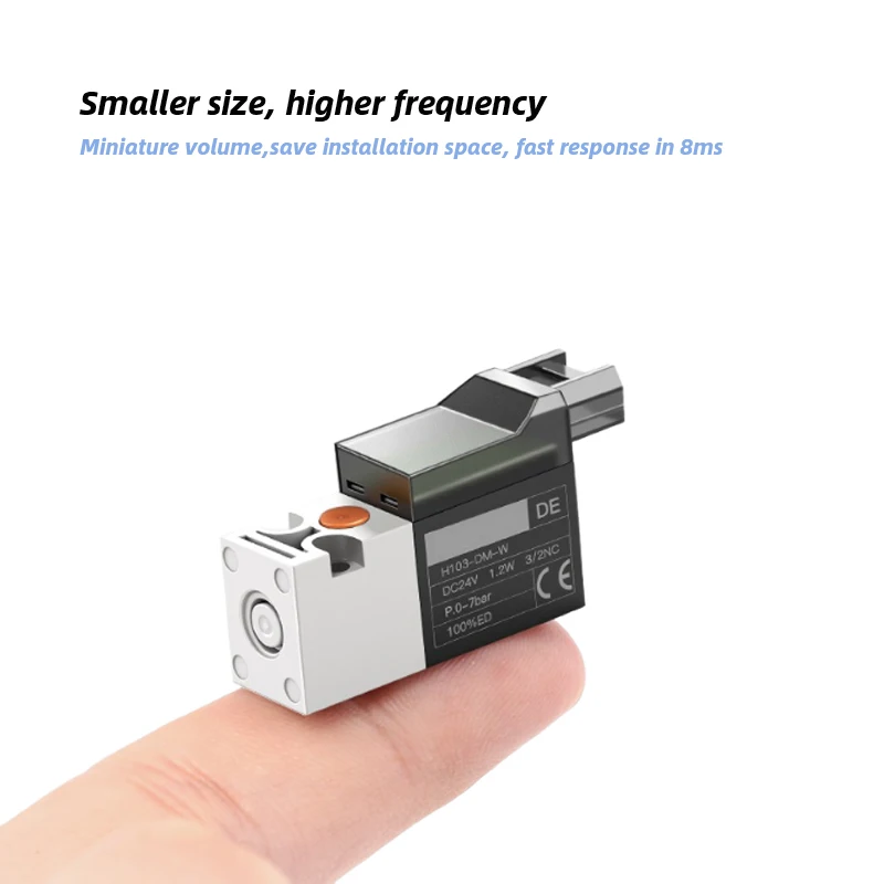 Normally closed 3 port 2 position 10mm High frequency miniature solenoid valve 30Hz DC24V DC12V DC6V vacuum valve Station