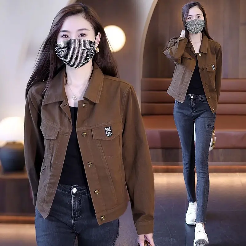 

Pure Cotton Early Autumn Women's Jaet 2024 New Sle Spring Autumn ular Workwear ort Top Versatile Faionable