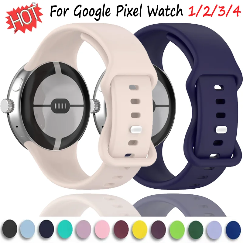 公式シリコンストラップ Google Pixel Watch 3/4 45mm 41mm ソフトブレスレットリストバンド Google Pixel Watch 2/1 男性/女性用コレア