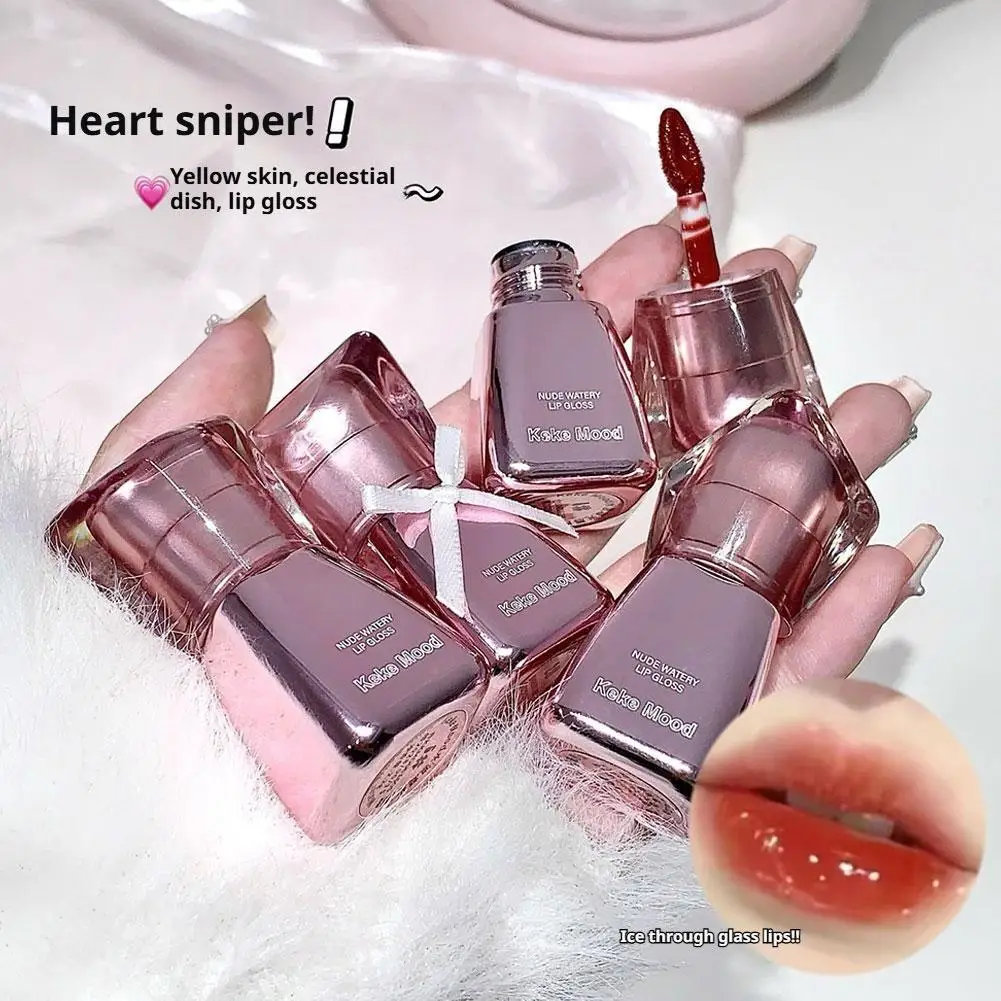 6-kleuren kleurrijke essentie lipgloss Langdurig hydraterend Hoge kleurweergave Spiegellipglazuur Transparante kleurcosmetica