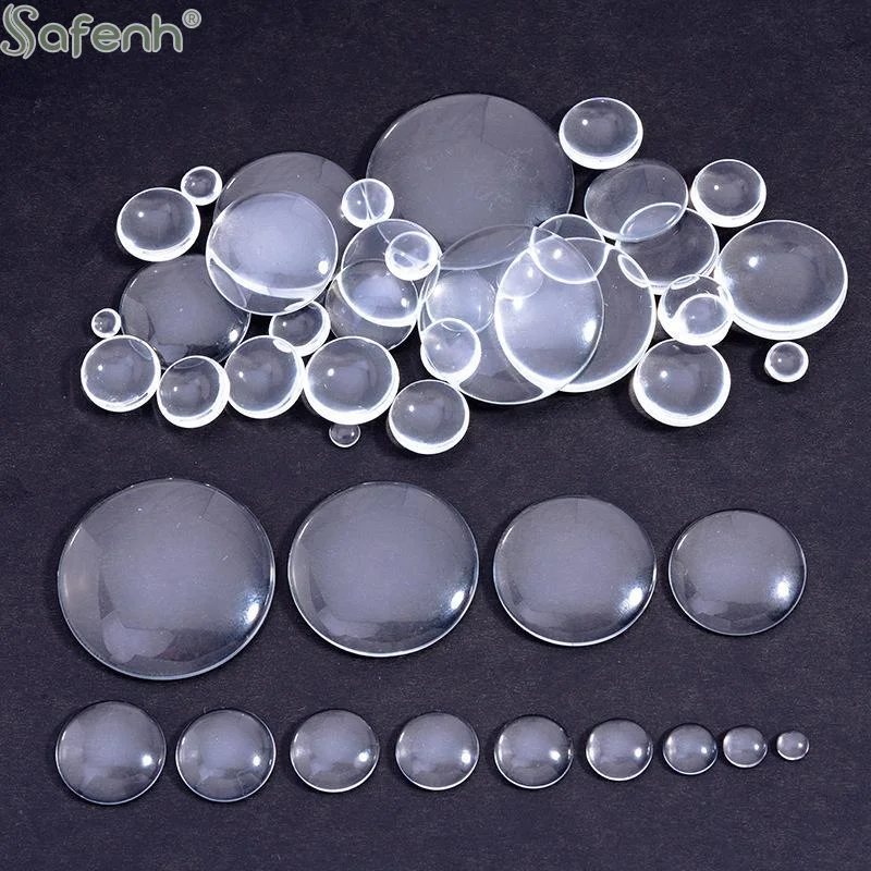 10/50 PCS 6/8/10/12/14/15/16/18/20/25/30/35/40mm Round Clear Glass Cabochon Flat Back Transparent Glass Cabochon For DIY Jewelry