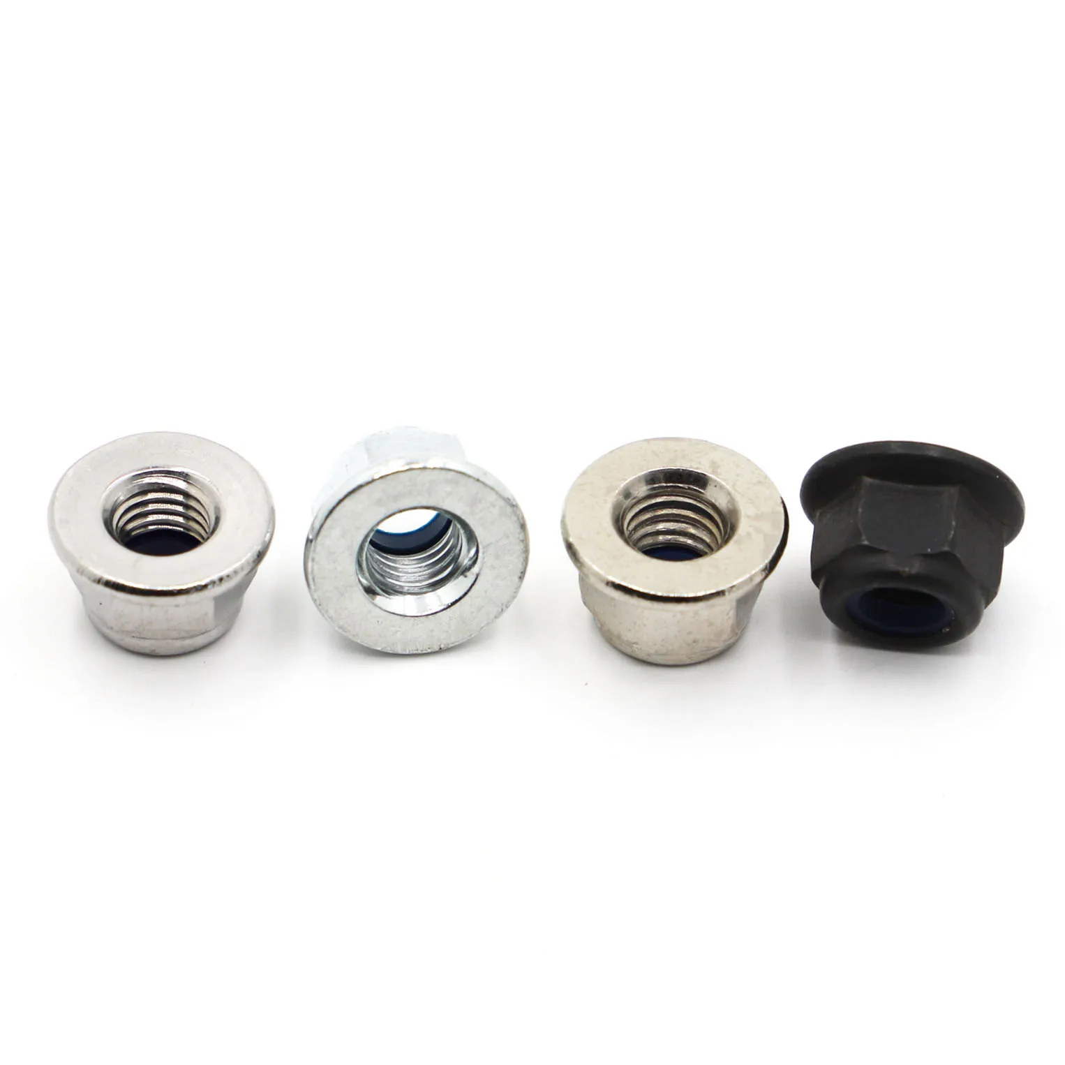 M3 m4 m5 m6 m8 m10 m12 304 a2 flange de aço inoxidável/aço carbono porca de bloqueio de náilon inserção porca de bloqueio auto-travamento nylock locknut