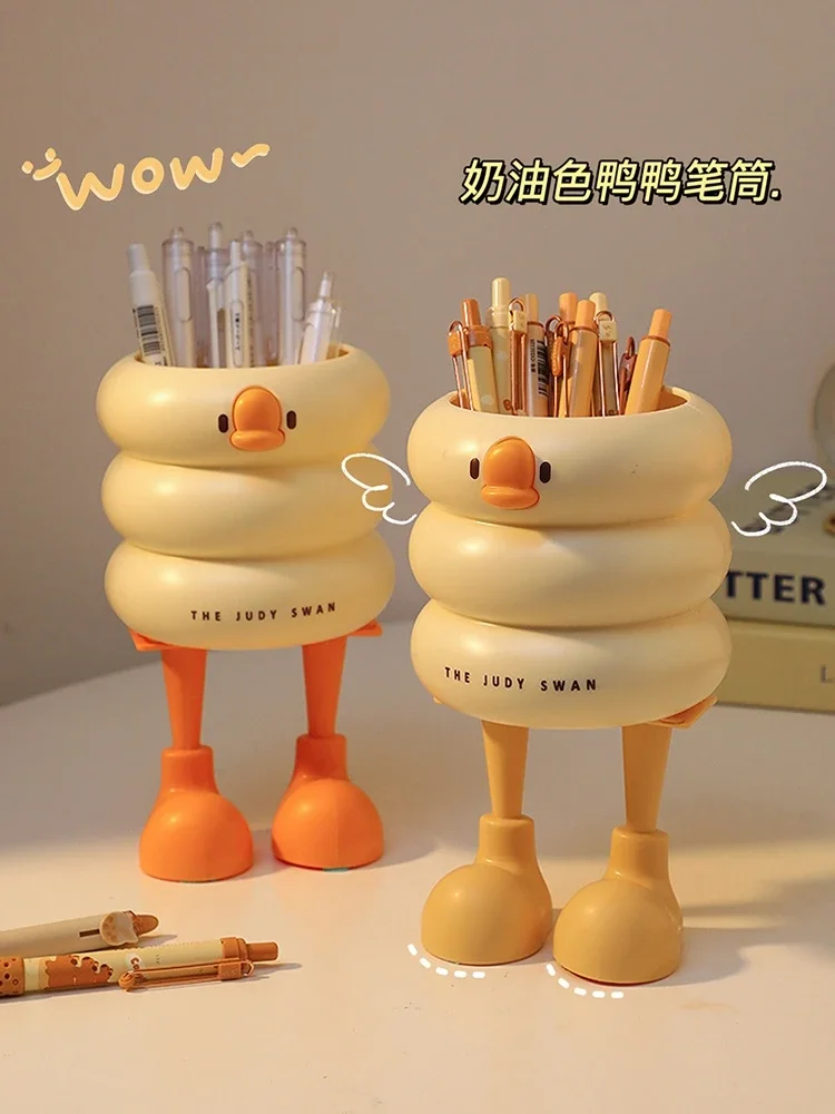 

Cute and high-value student desktop pen holder girl makeup brush storage barrel office advanced sense storage