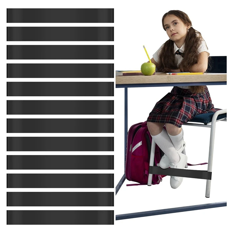 24 قطعة من أربطة الكراسي للأطفال مع أقدام متململة للكراسي أدوات ADHD جلوس مرن للفصول الدراسية الابتدائية (أسود) #2