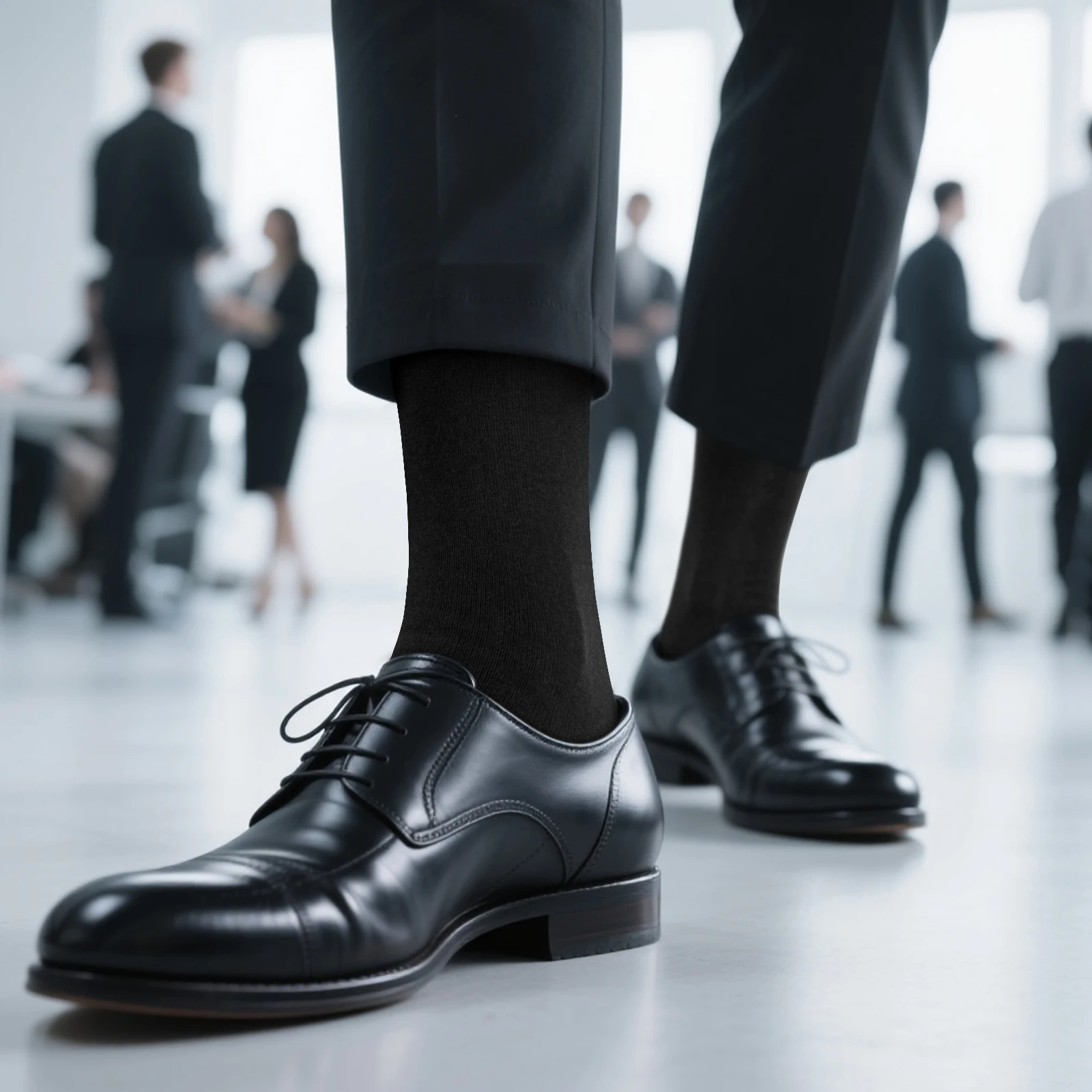 YUEDGE Men Breathable Thin Lightweight Cotton Casual Formal Office Business Dress Socks For Size 37-46 EU(5 Pairs/Pack)
