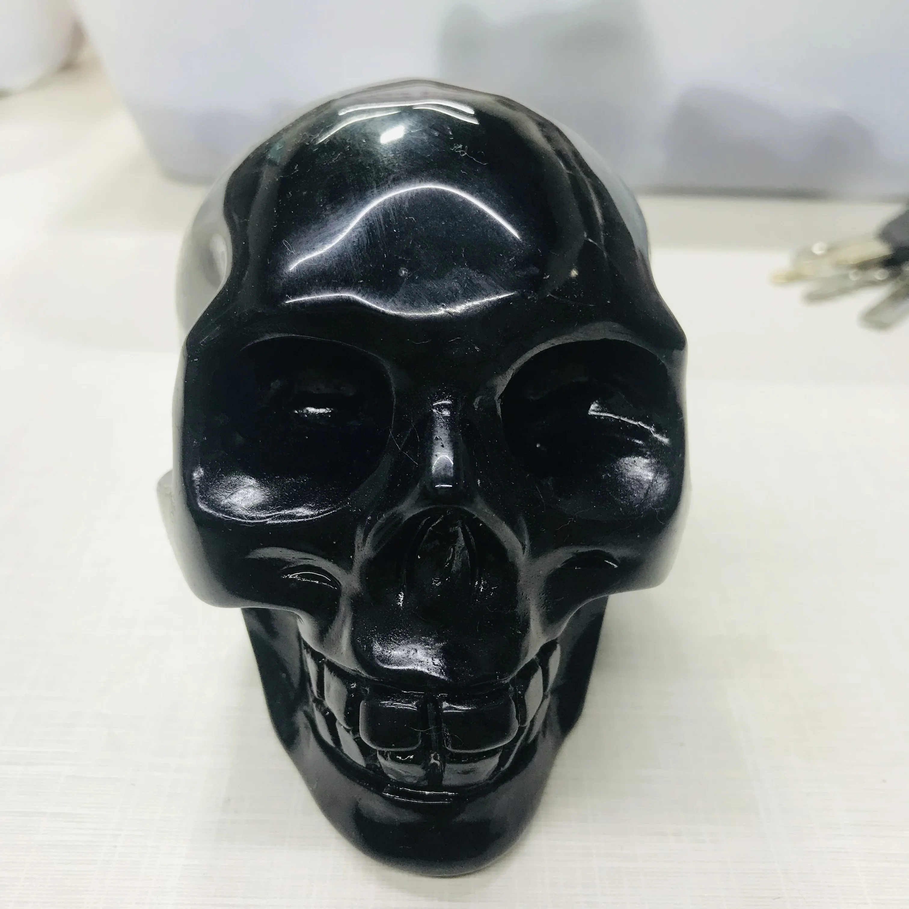 NATURALOBSIDIAN SKULL STOBE SKULL FURNISHING ARTICLES RAW ORE SPECIMENS ALLEVIATE FATIGUE STONE